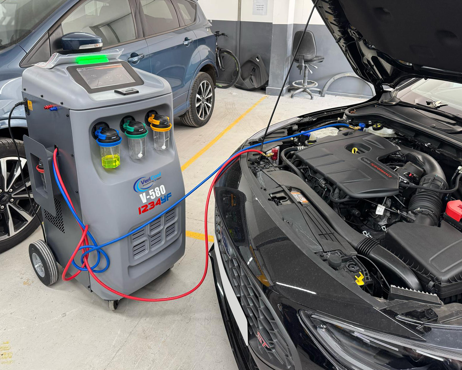 VeriCool branded service van parked outside a commercial warehouse