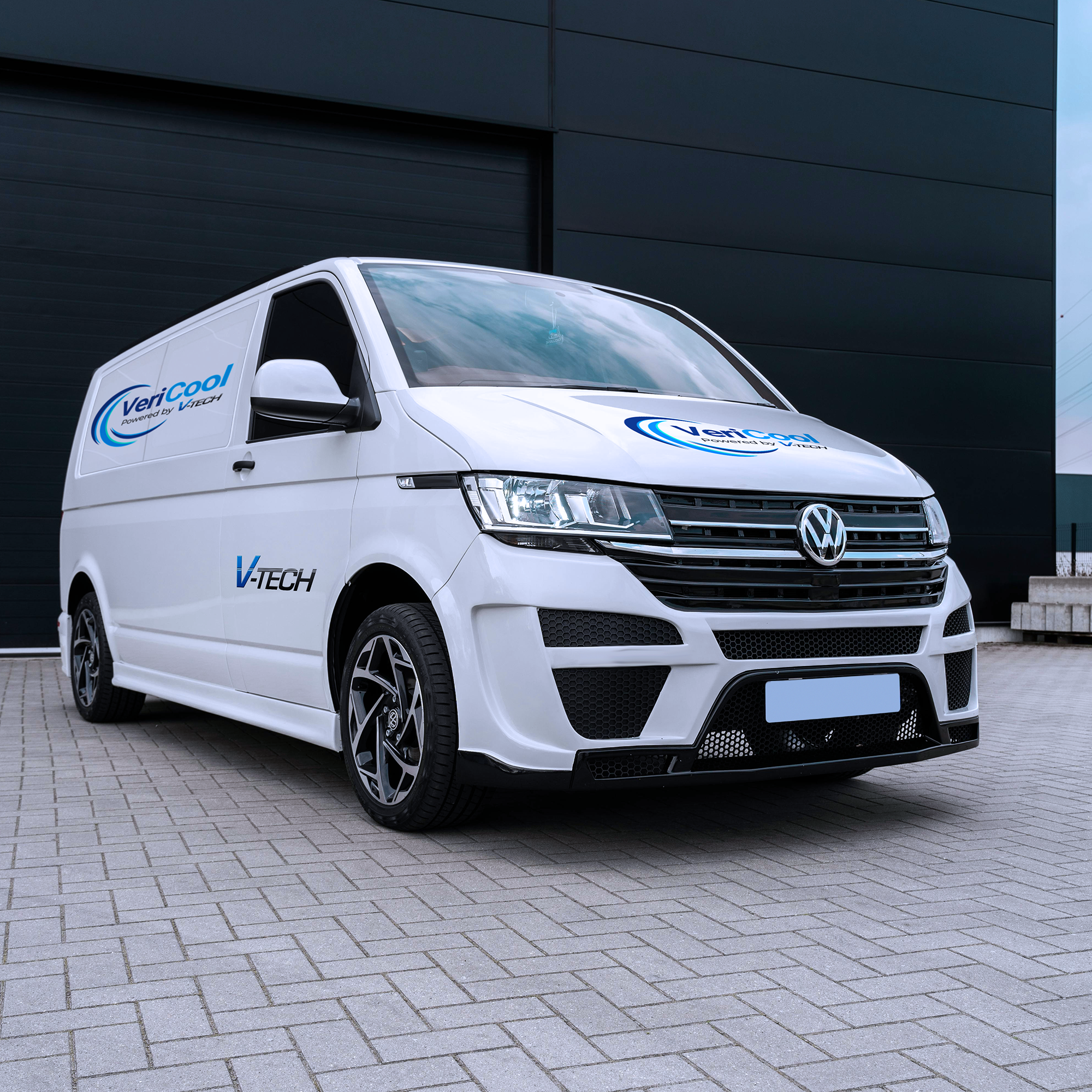 VeriCool branded service van parked outside a commercial warehouse